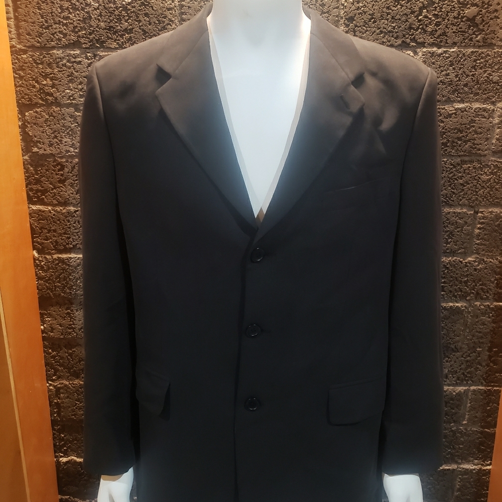 Black wool 2-piece business suit